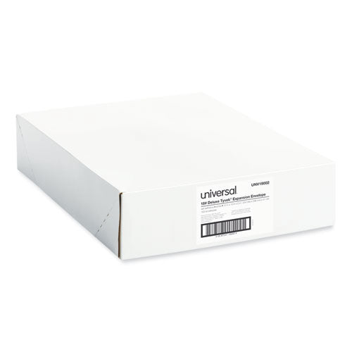 Image of Universal® Deluxe Tyvek Expansion Envelopes, Open-Side, 2" Capacity, #13 1/2, Square Flap, Self-Adhesive Closure, 10 x 13, White, 100/BX