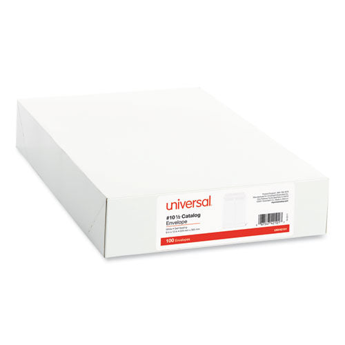 Image of Universal® Self-Stick Open End Catalog Envelope, #10 1/2, Square Flap, Self-Adhesive Closure, 9 x 12, White, 100/Box
