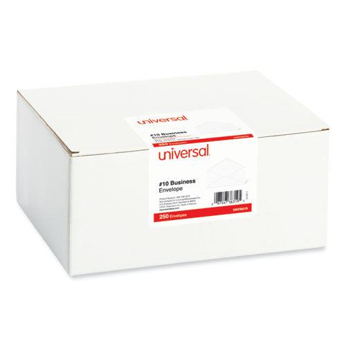 Image of Universal® Open-Side Business Envelope, #10, Monarch Flap, Gummed Closure, 4.13 x 9.5, White, 250/Carton