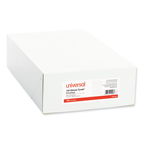 Image of Universal® Deluxe Tyvek Envelopes, #10 1/2, Square Flap, Self-Adhesive Closure, 9 X 12, White, 100/box