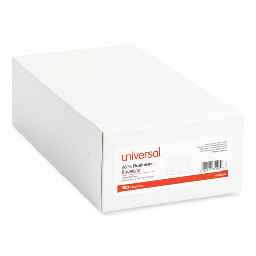 Image of Universal® Open-Side Business Envelope, #6 3/4, Square Flap, Gummed Closure, 3.63 x 6.5, White, 500/Box