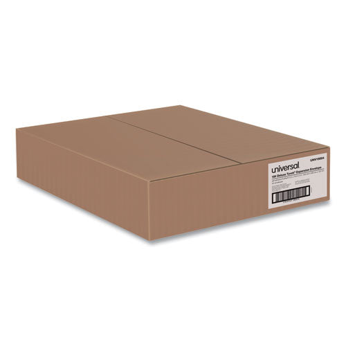 Image of Universal® Deluxe Tyvek Expansion Envelopes, Open-Side, 4" Capacity, #15 1/2, Square Flap, Self-Adhesive Closure, 12 x 16, White, 50/CT