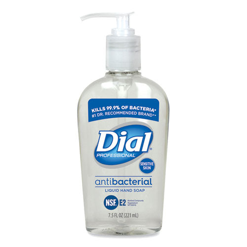 Image of Dial® Professional Antibacterial Liquid Hand Soap for Sensitive Skin, Light Floral Scent, 7.5 oz, 12/Carton