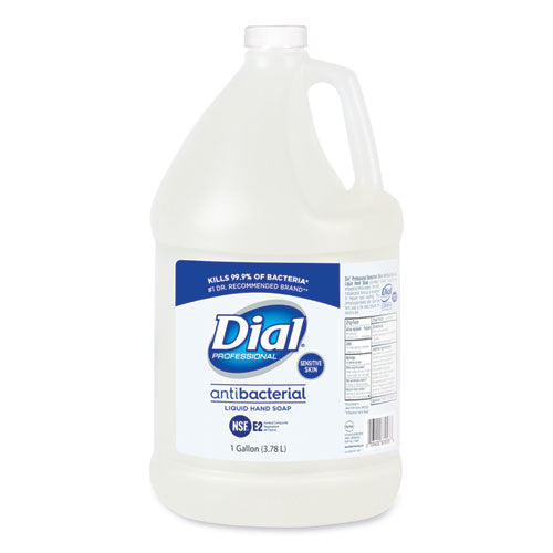 Image of Dial® Professional Antibacterial Liquid Hand Soap for Sensitive Skin Refill, Light Floral Scent, 1 gal, 4/Carton