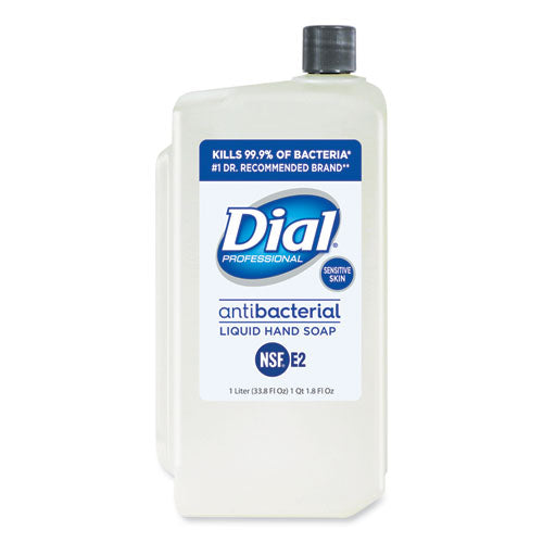 Image of Dial® Professional Antibacterial Liquid Hand Soap for Sensitive Skin Refill for 1 L Liquid Dispenser, Light Floral Scent, 1 L, 8/Carton