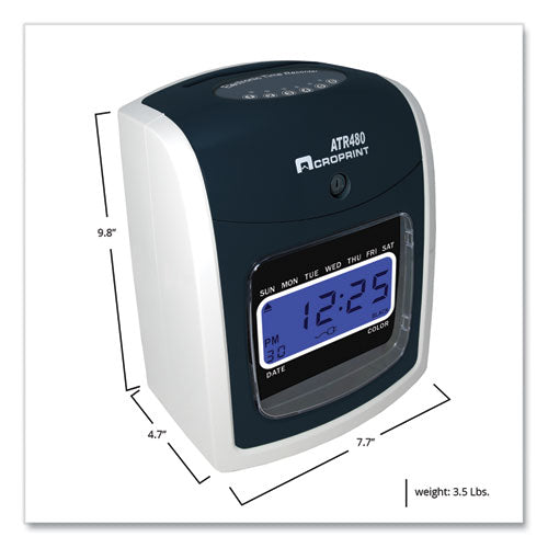 Image of Acroprint® Atr480 Time Clock And Accessories Bundle, Digital Display, White/charcoal
