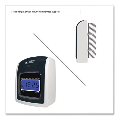 Image of Acroprint® Atr480 Time Clock And Accessories Bundle, Digital Display, White/charcoal