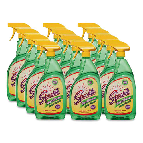 Image of Sparkle Green Formula Glass Cleaner, 33.8 Oz Bottle, 12/carton