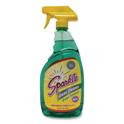 Image of Sparkle Green Formula Glass Cleaner, 33.8 Oz Bottle, 12/carton