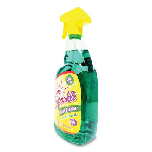 Image of Sparkle Green Formula Glass Cleaner, 33.8 Oz Bottle, 12/carton