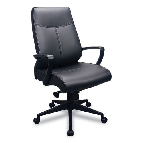Image of Tempur-Pedic® by Raynor 300 Leather High-Back Chair, Supports Up To 250 Lb, 19.57" To 22.56" Seat Height, Black