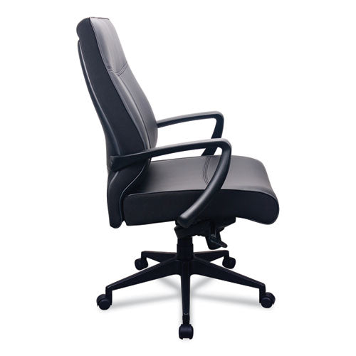 Image of Tempur-Pedic® by Raynor 300 Leather High-Back Chair, Supports Up To 250 Lb, 19.57" To 22.56" Seat Height, Black