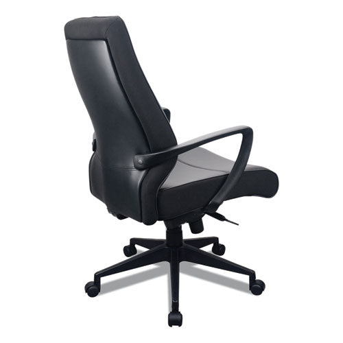 Image of Tempur-Pedic® by Raynor 300 Leather High-Back Chair, Supports Up To 250 Lb, 19.57" To 22.56" Seat Height, Black