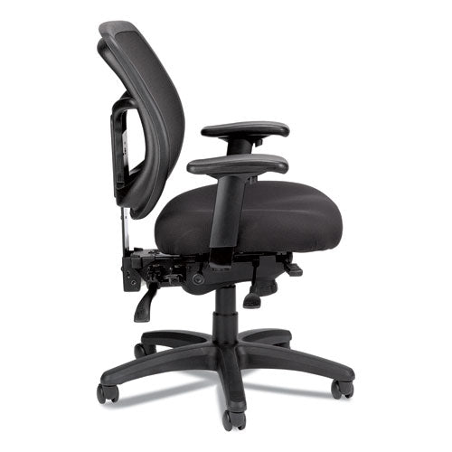 Image of Eurotech Apollo Multi-Function Mesh Task Chair, Supports Up To 250 Lb, 18.9" To 22.4" Seat Height, Silver Seat/back, Black Base
