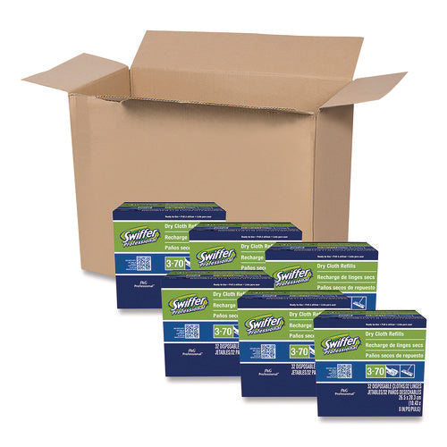Image of Swiffer® Dry Refill Cloths, White, 10.63 x 8, 32/Box, 6 Boxes/Carton