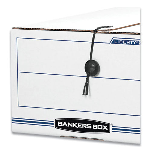 Image of Bankers Box® Liberty Plus Heavy-Duty Strength Storage Boxes, Letter Files, 12.25" X 24.13" X 10.75", White/blue, 12/carton