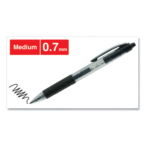Image of Universal Comfort Grip Gel Pen, Retractable, Medium 0.7 Mm, Black Ink, Clear/black Barrel, 36/pack