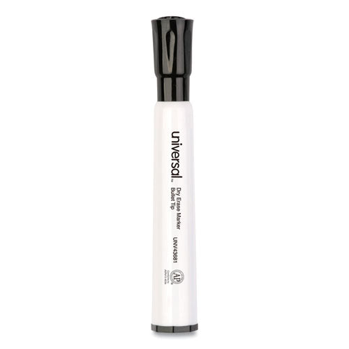 Image of Universal Dry Erase Marker, Medium Bullet Tip, Black, Dozen