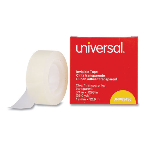 Image of Universal® Invisible Tape, 1" Core, 0.75" X 36 Yds, Clear