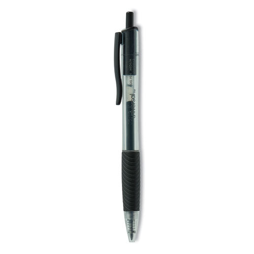 Image of Universal Comfort Grip Gel Pen, Retractable, Medium 0.7 mm, Black Ink, Clear/Black Barrel, Dozen