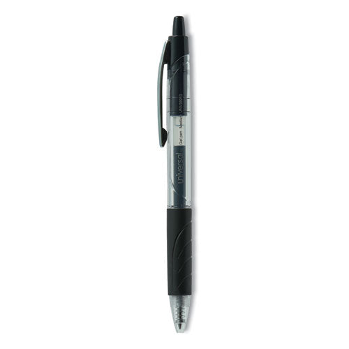 Image of Universal Comfort Grip Gel Pen, Retractable, Medium 0.7 Mm, Black Ink, Clear/black Barrel, 36/pack