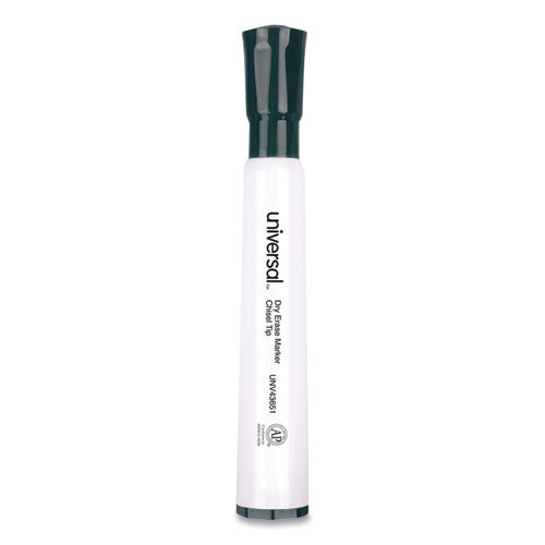 Image of Universal Dry Erase Marker, Broad Chisel Tip, Black, Dozen