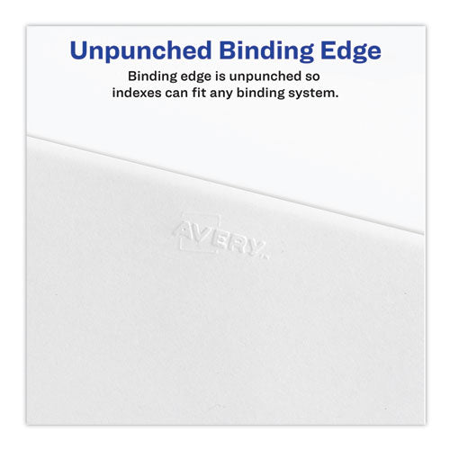 Image of Avery® Preprinted Legal Exhibit Side Tab Index Dividers, Avery Style, 10-Tab, 73, 11 X 8.5, White, 25/pack, (1073)