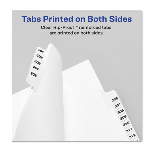 Image of Avery® Preprinted Legal Exhibit Side Tab Index Dividers, Avery Style, 10-Tab, 73, 11 X 8.5, White, 25/pack, (1073)