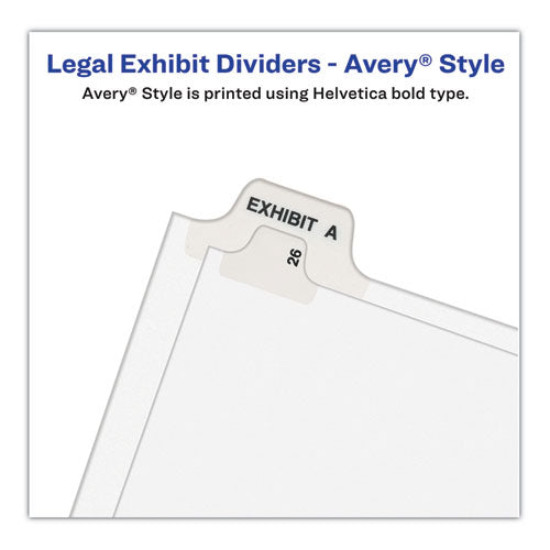 Image of Avery® Preprinted Legal Exhibit Side Tab Index Dividers, Avery Style, 10-Tab, 73, 11 X 8.5, White, 25/pack, (1073)