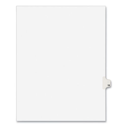 Image of Avery® Preprinted Legal Exhibit Side Tab Index Dividers, Avery Style, 10-Tab, 18, 11 X 8.5, White, 25/pack, (1018)