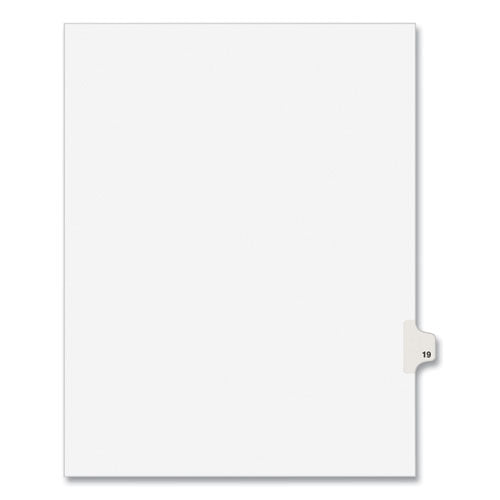 Image of Avery® Preprinted Legal Exhibit Side Tab Index Dividers, Avery Style, 10-Tab, 19, 11 X 8.5, White, 25/pack, (1019)