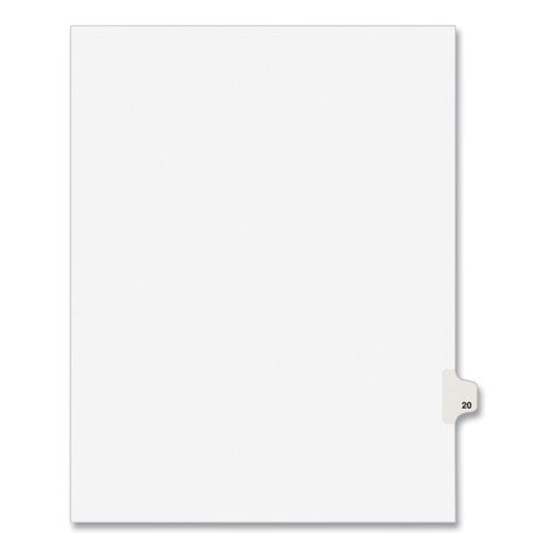 Image of Avery® Preprinted Legal Exhibit Side Tab Index Dividers, Avery Style, 10-Tab, 20, 11 X 8.5, White, 25/pack, (1020)