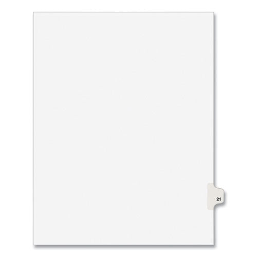 Image of Avery® Preprinted Legal Exhibit Side Tab Index Dividers, Avery Style, 10-Tab, 21, 11 X 8.5, White, 25/pack, (1021)