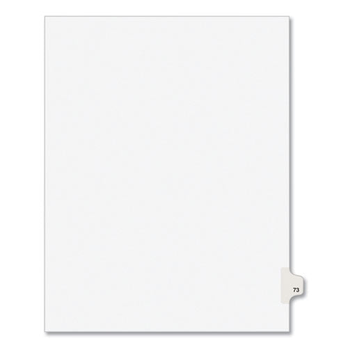Image of Avery® Preprinted Legal Exhibit Side Tab Index Dividers, Avery Style, 10-Tab, 73, 11 X 8.5, White, 25/pack, (1073)