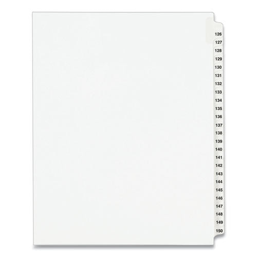 Image of Avery® Preprinted Legal Exhibit Side Tab Index Dividers, Avery Style, 25-Tab, 126 To 150, 11 X 8.5, White, 1 Set, (1335)