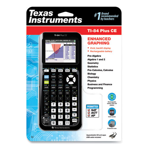 Image of Texas Instruments TI-84 Plus CE Programmable Color Graphing Calculator, 10-Digit LCD, Black