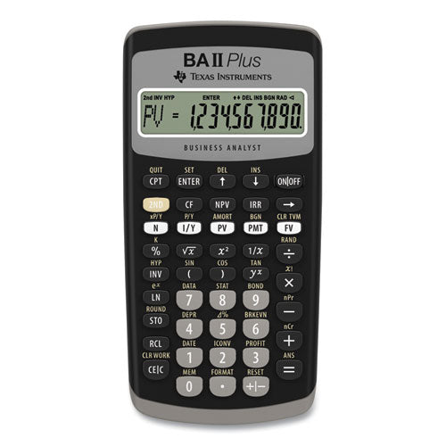 Image of Texas Instruments Baiiplus Financial Calculator, 10-Digit Lcd