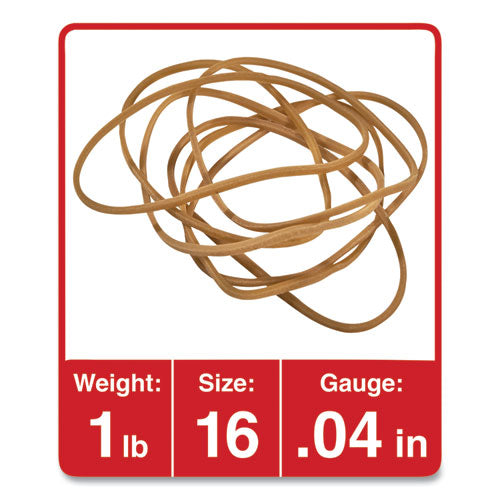 Image of Universal® Rubber Bands, Size 16, 0.04" Gauge, Beige, 1 Lb Box, 1,900/pack