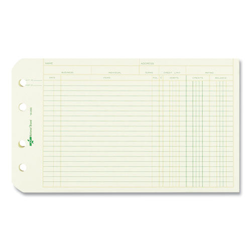 Image of National® Four-Ring Binder Refill Sheets, 5 X 8.5, Green, 100/pack