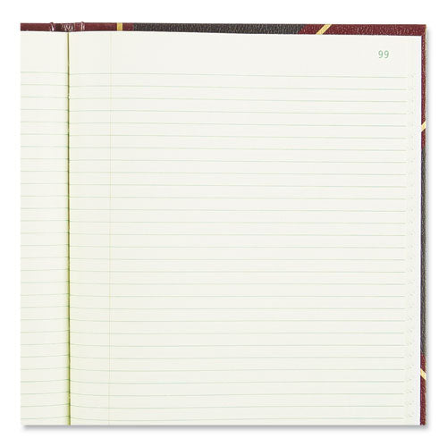 Image of National® Texthide Eye-Ease Record Book, Black/burgundy/gold Cover, 10.38 X 8.38 Sheets, 300 Sheets/book