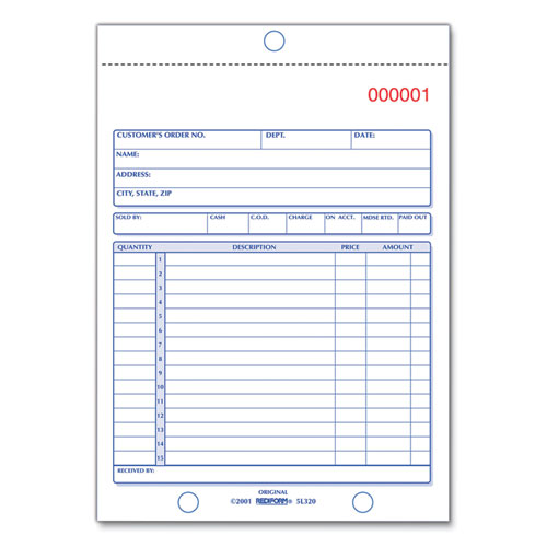 Image of Rediform® Sales Book, 15 Lines, Three-Part Carbonless, 5.5 x 7.88, 50 Forms Total