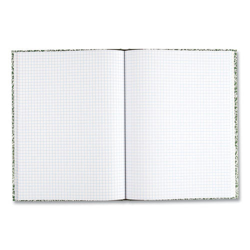 Image of National® Lab Notebook, Quadrille Rule (5 sq/in), Green Marble Cover, (96) 10.13 x 7.88 Sheets