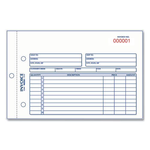 Image of Rediform® Invoice Book, Two-Part Carbonless, 5.5 x 7.88, 50 Forms Total