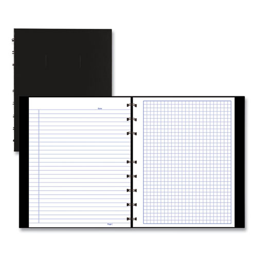 Image of Blueline® NotePro Quad Notebook, Data/Lab-Record Format with Narrow and Quadrille Rule Sections, Black Cover, (96) 9.25 x 7.25 Sheets