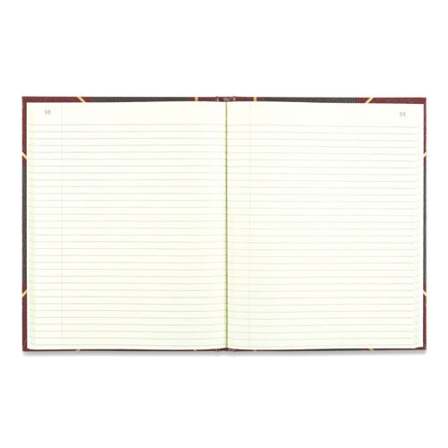 Image of National® Texthide Eye-Ease Record Book, Black/burgundy/gold Cover, 10.38 X 8.38 Sheets, 300 Sheets/book