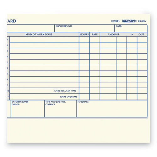 Image of Rediform® Daily Employee Time Cards, Two Sides, 4.25 X 7, 100/pad