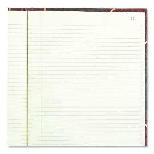 Image of National® Texthide Eye-Ease Record Book, Black/burgundy/gold Cover, 10.38 X 8.38 Sheets, 150 Sheets/book