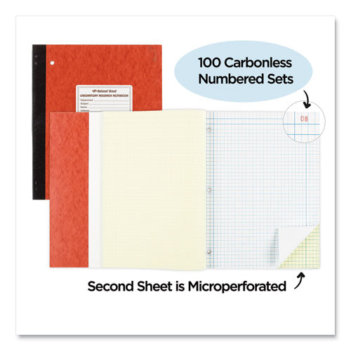 Image of National® Duplicate Laboratory Notebooks, Two-Part Carbonless, Quadrille Rule (4 sq/in), Brown Cover, (200) 11 x 9.25 Sheets