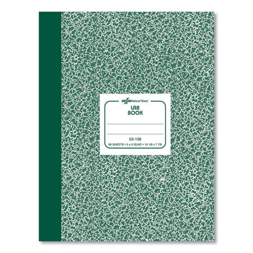 Image of National® Composition Lab Notebook, Quadrille Rule, Green Cover, (60) 10.13 x 7.88 Sheets