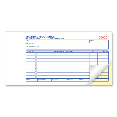 Image of Rediform® Material Requisition Book, Two-Part Carbonless, 7.88 x 4.25, 50 Forms Total